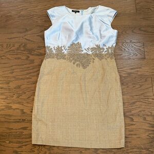 Lafayette 148 New York Beaded Waist Dress - Versatile Silk Blend Size 14